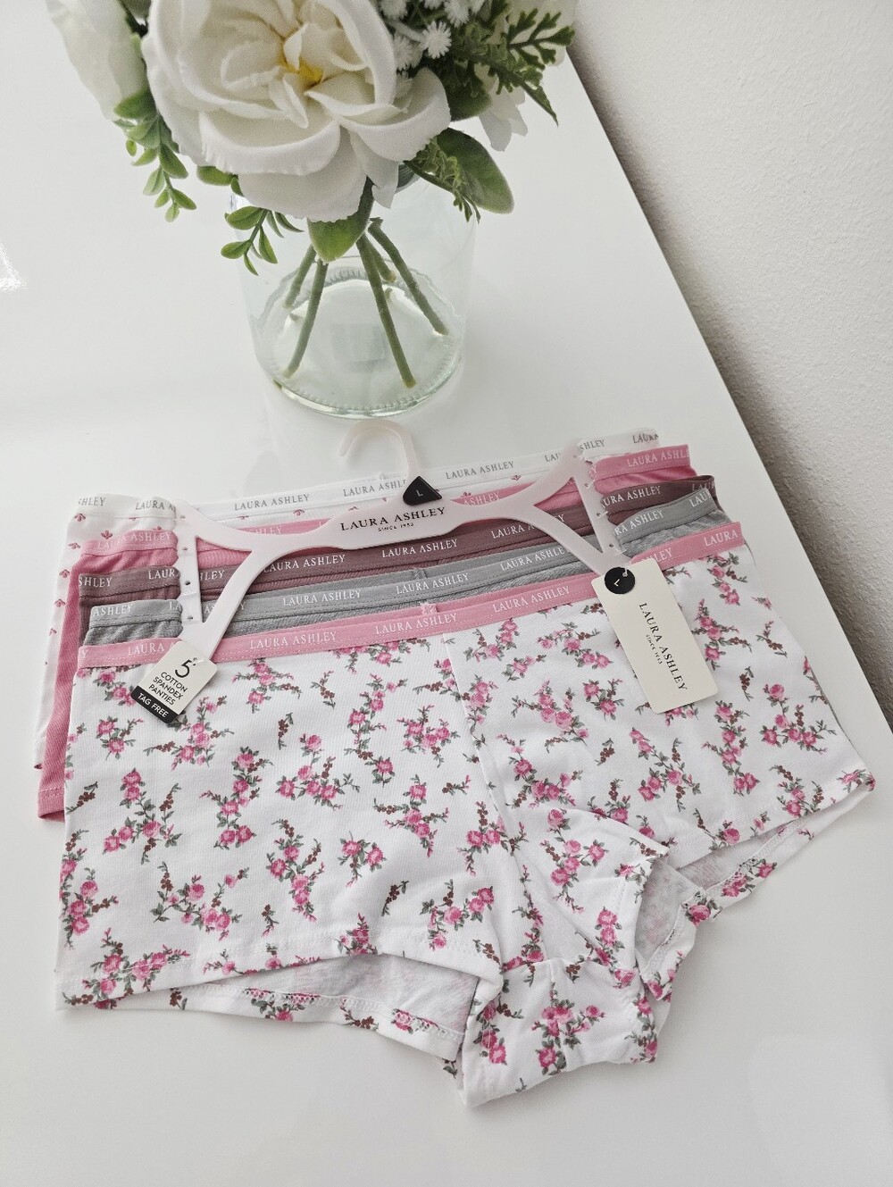 LAURA ASHLEY🪷 Brand New 5-Pack Cotton Spandex Panties SIZE L